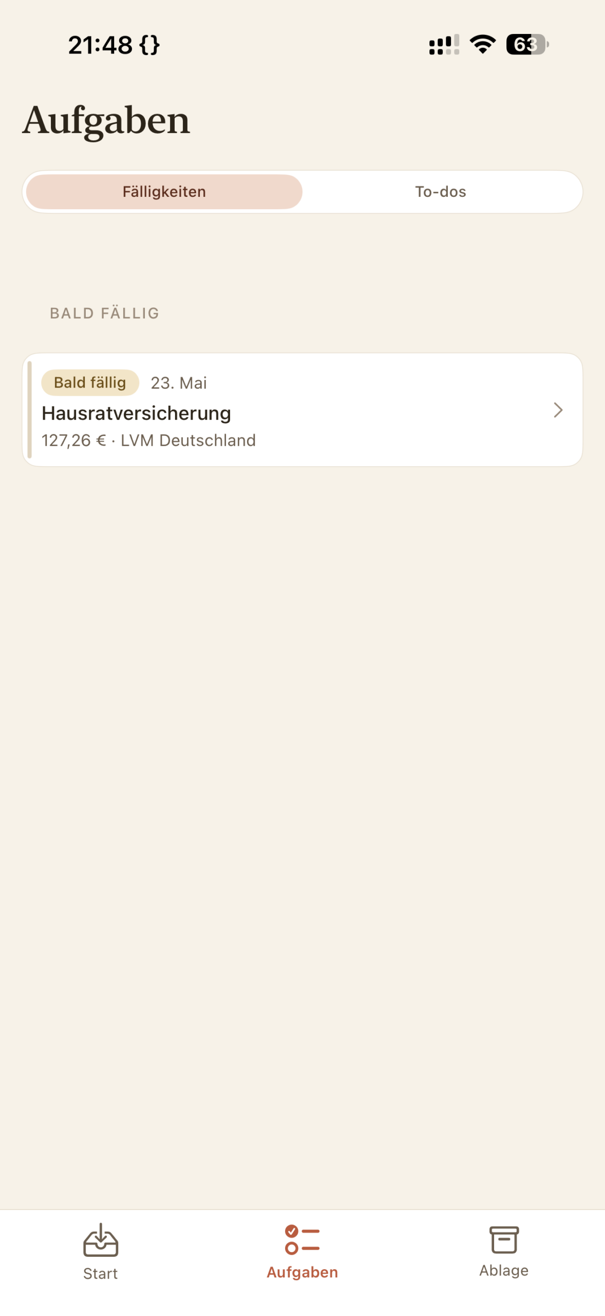 Paperhold Aufgaben Ansicht